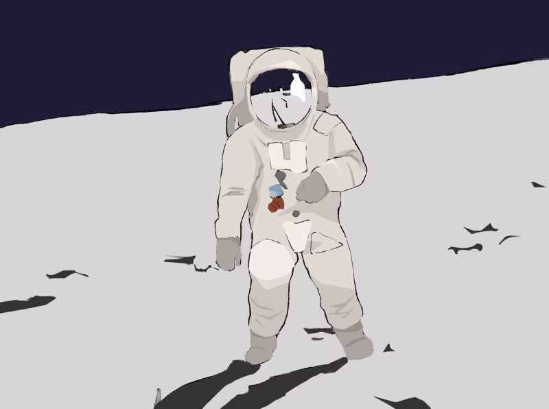 Illustration d'un astronaute sur la Lune